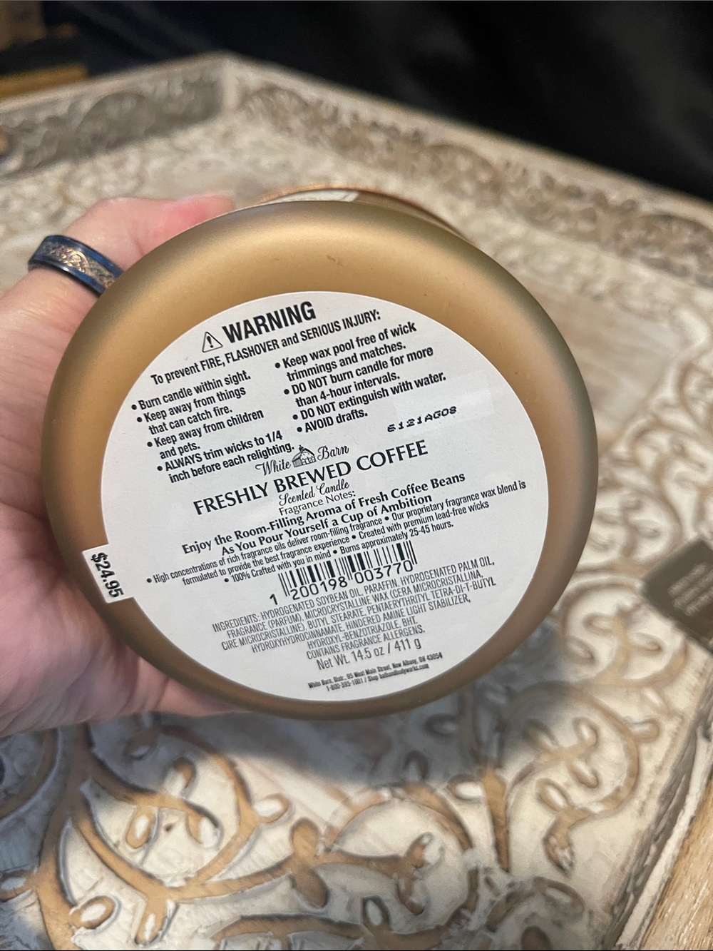 White Barn Freshly Brewed Coffee Soy Wax Candle - Brown - Picture 3 of 4